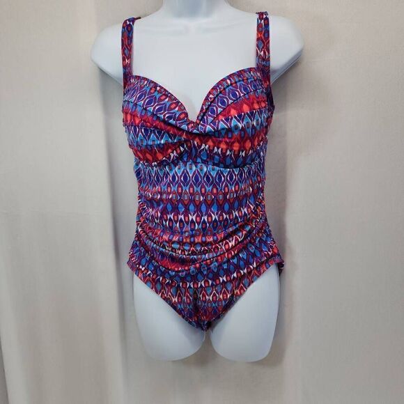 La Blanca Size 12 Santorini Sweetheart Neck Ruged One Piece Swimsuit - Picture 1 of 7